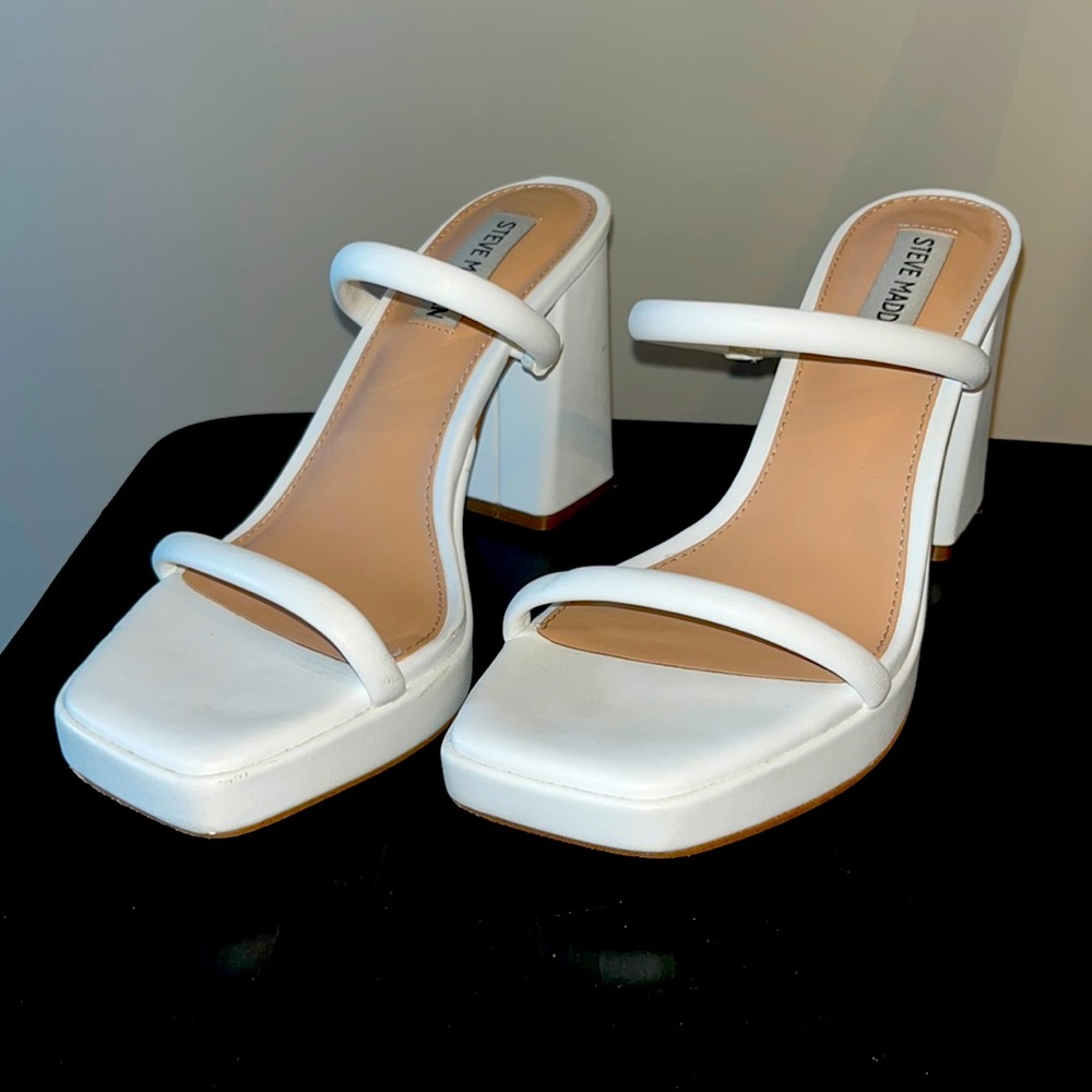 Steve Madden White Platform Heels